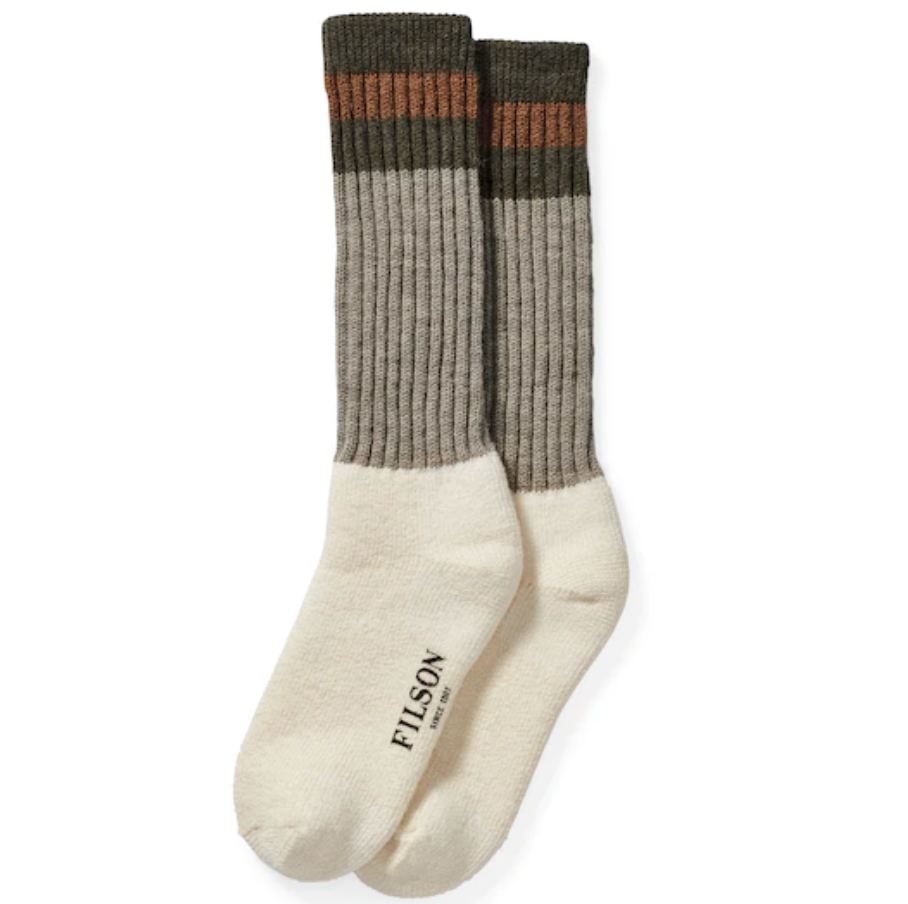 Filson 1970's Logger Thermal Socks - Green Brown