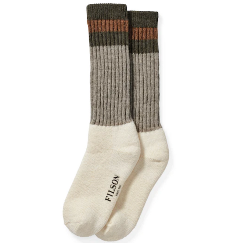 Filson 1970's Logger Thermal Socks - Green Brown