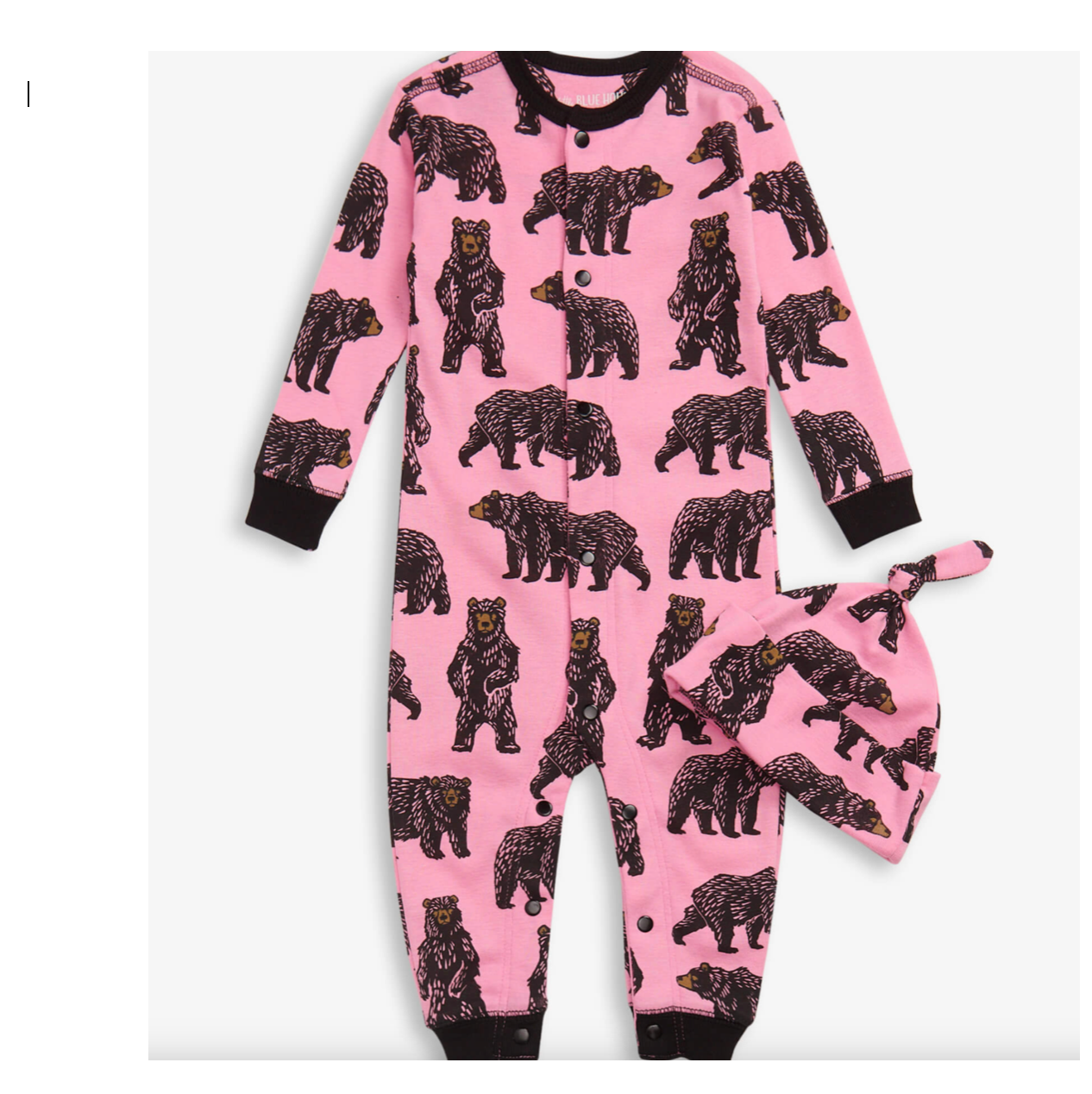 Little Blue House Baby Pink Wild Bears Coverall with Hat