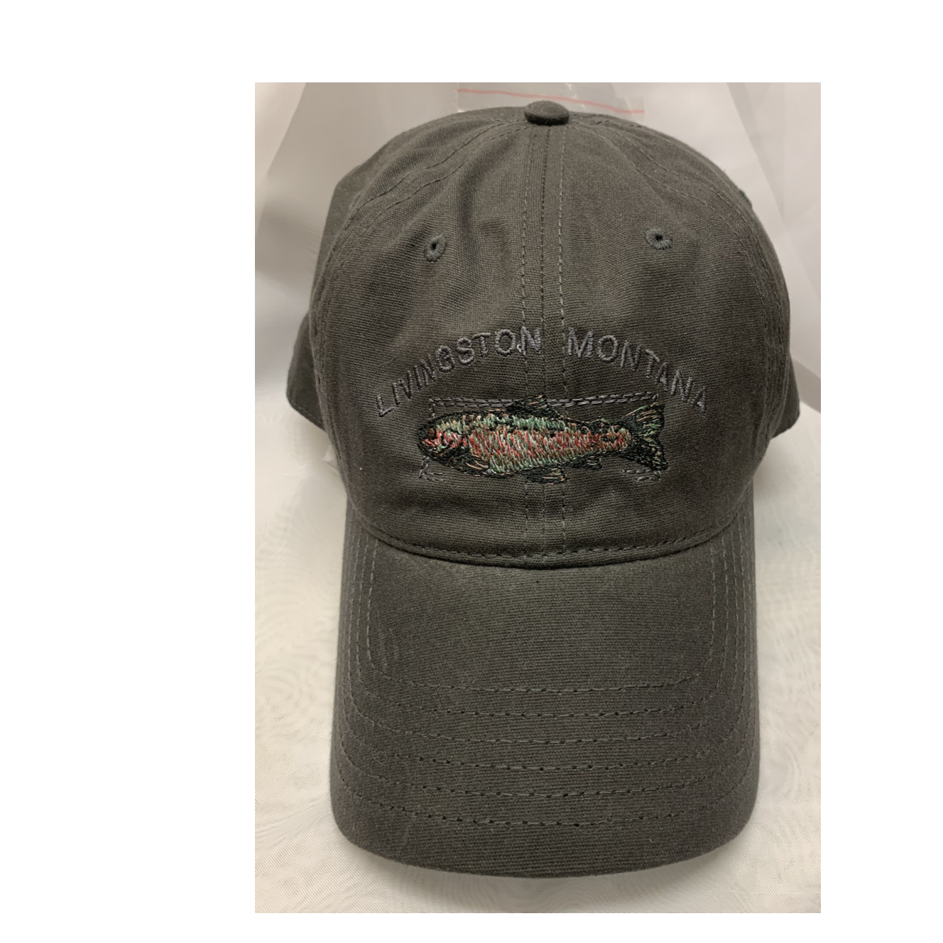 Montana Wax Finish Trout Embroidery Charcoal Cap