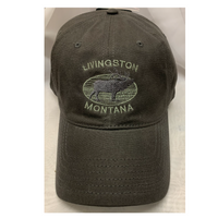 Montana Wax Finish Black Elk Embroidery Charcoal Cap - Olive Lettering