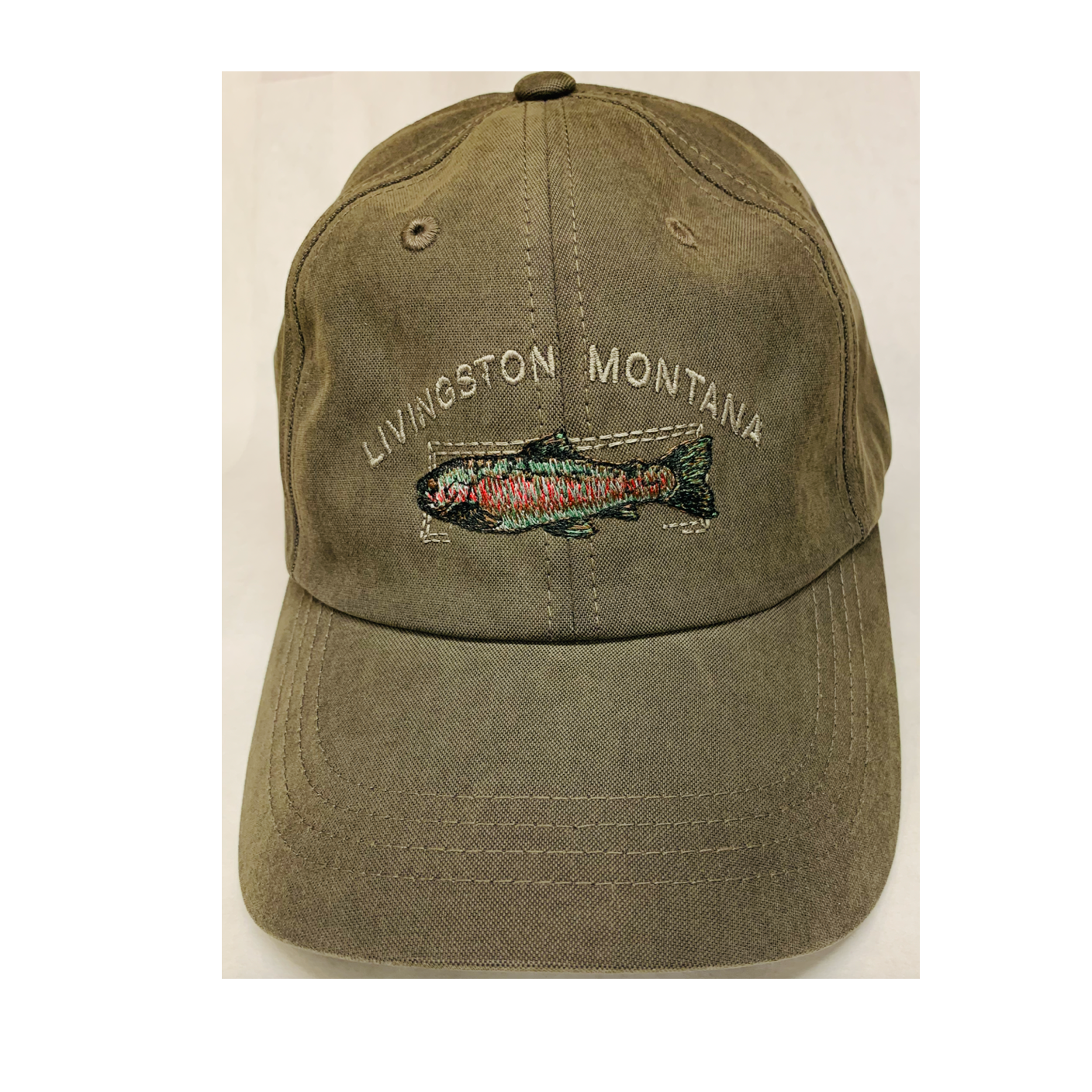 Montana Trout Embroidery Olive Cap