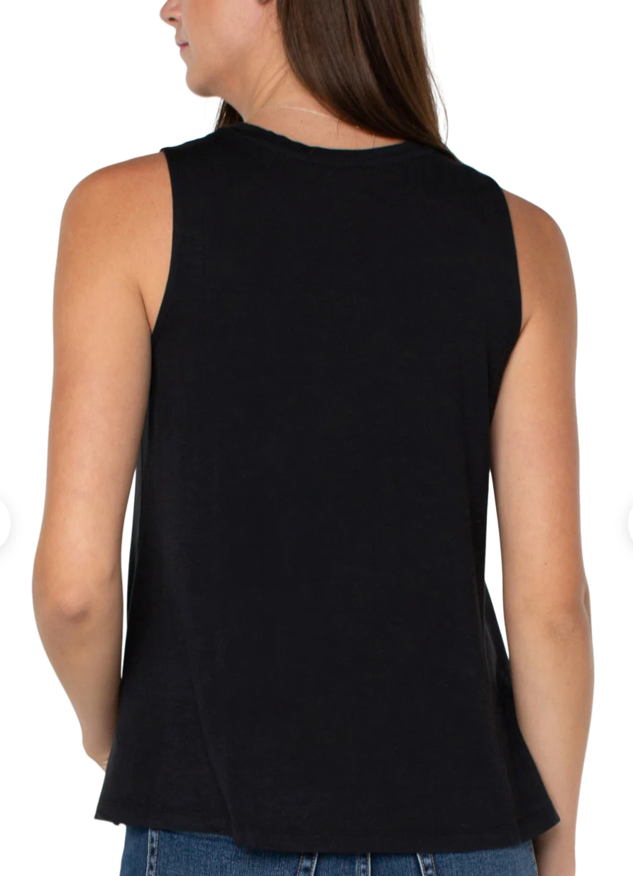 Liverpool Womens Sleeveless Scoop Neck Tank - Black