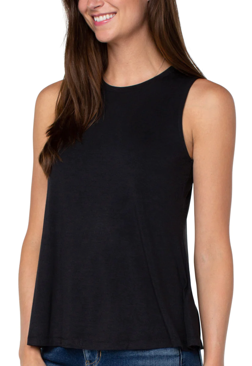 Liverpool Womens Sleeveless Scoop Neck Tank - Black