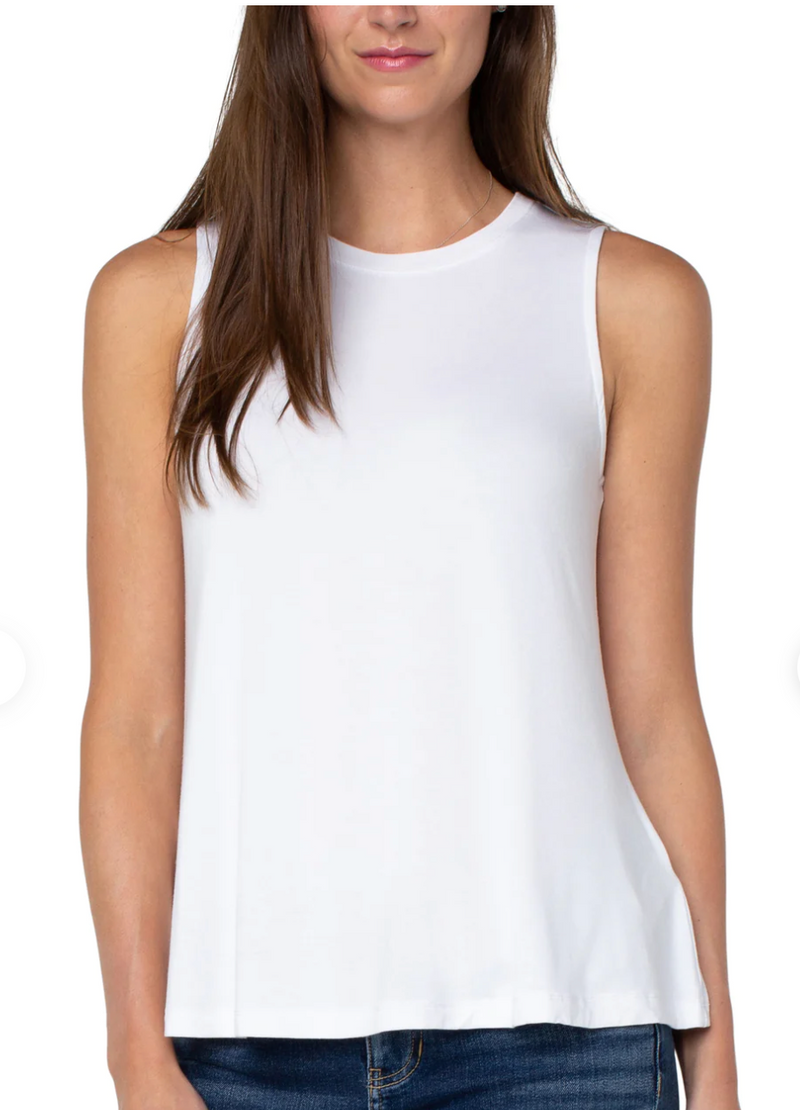 Liverpool Womens Sleeveless Scoop Neck Tank - White