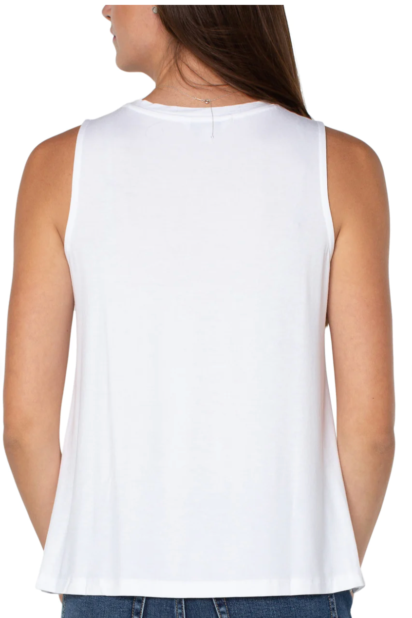 Liverpool Womens Sleeveless Scoop Neck Tank - White