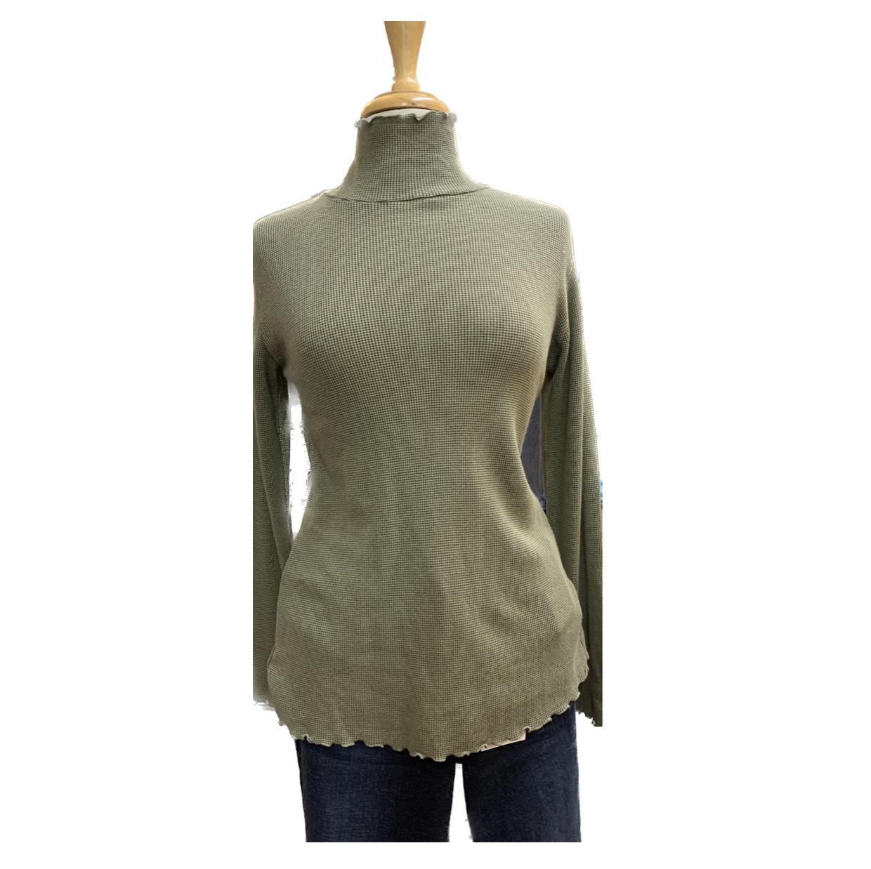 Cut Loose Womens Thermal Turtleneck Top