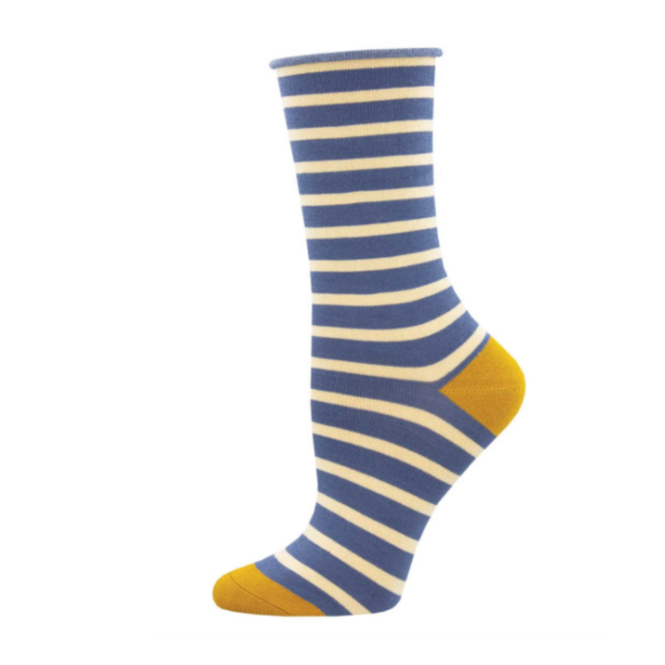 Socksmith Womens Bamboo Sailor Stripe Roll Top Socks