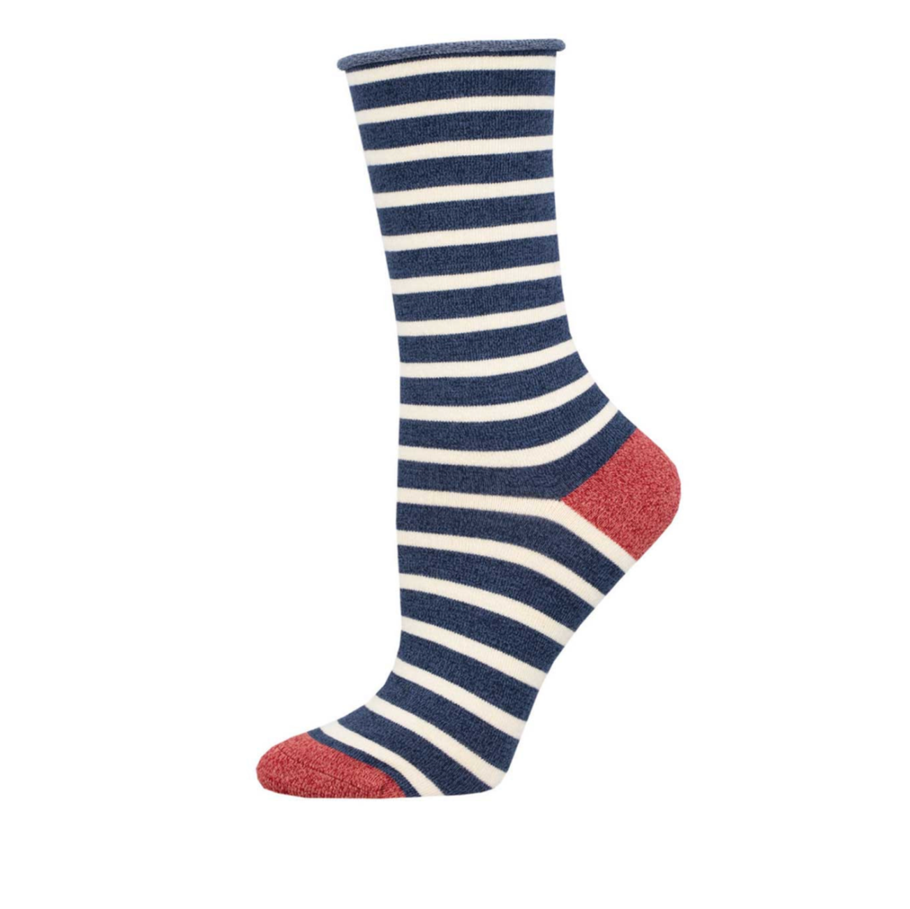 Socksmith Womens Bamboo Sailor Stripe Roll Top Socks