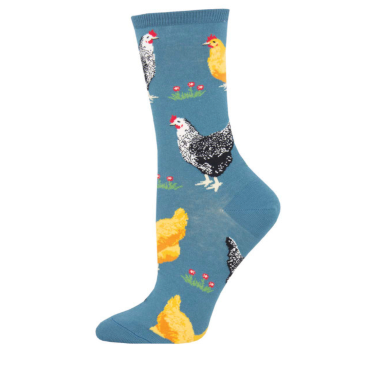 SockSmith Womens Bock Bock Blue Cotton Chicken Socks