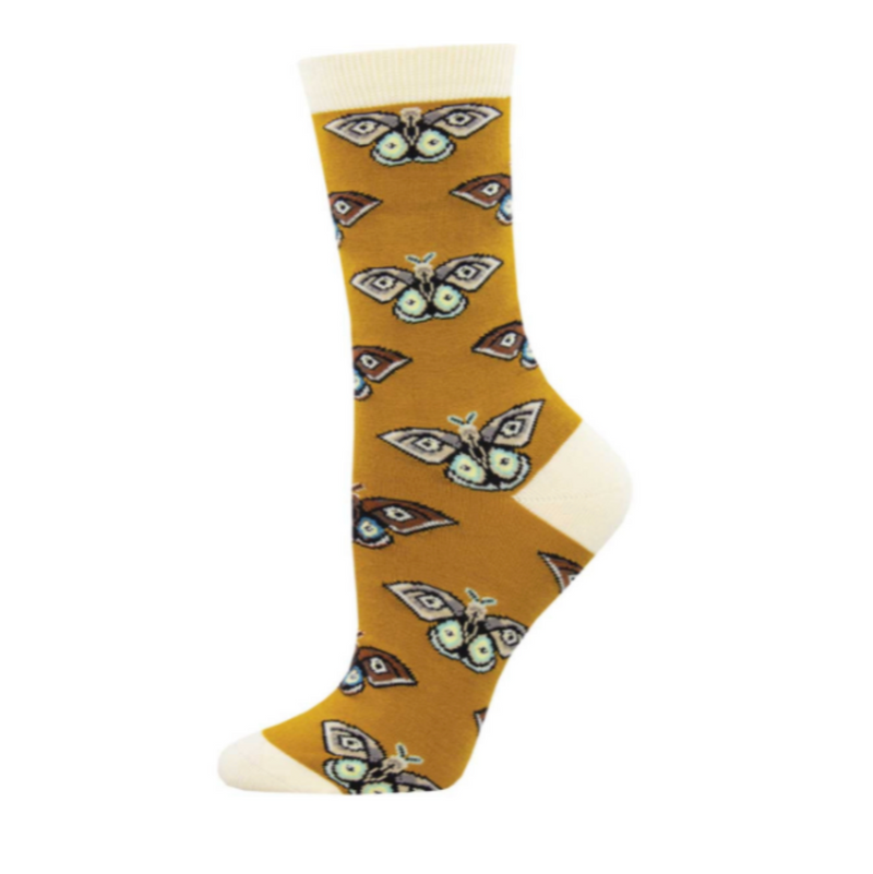 SockSmith Womens Vintage Moths Bamboo Crew Socks