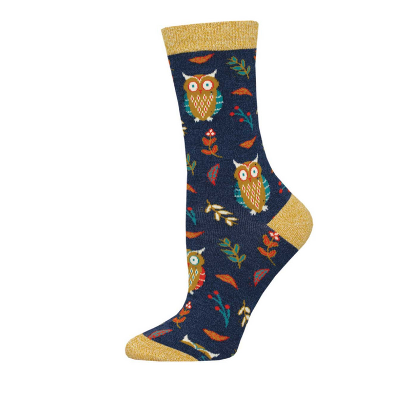 SockSmith Womens Bamboo Hoot Owl Socks - Navy