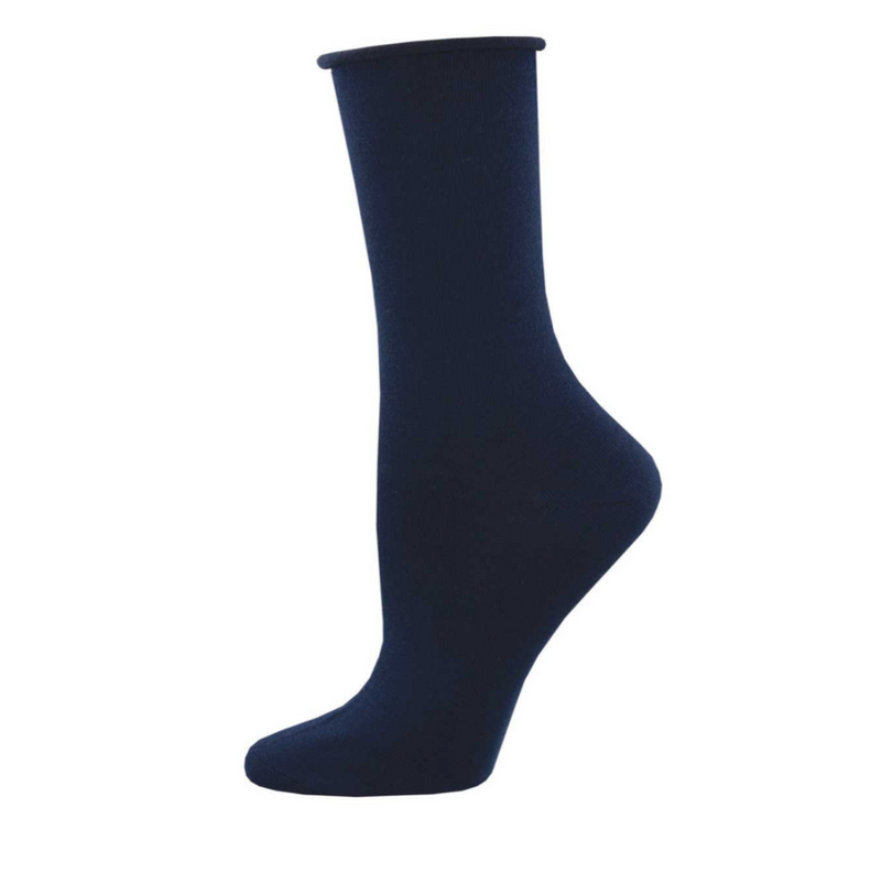 SockSmith Womens Bamboo Roll Top Socks - Navy