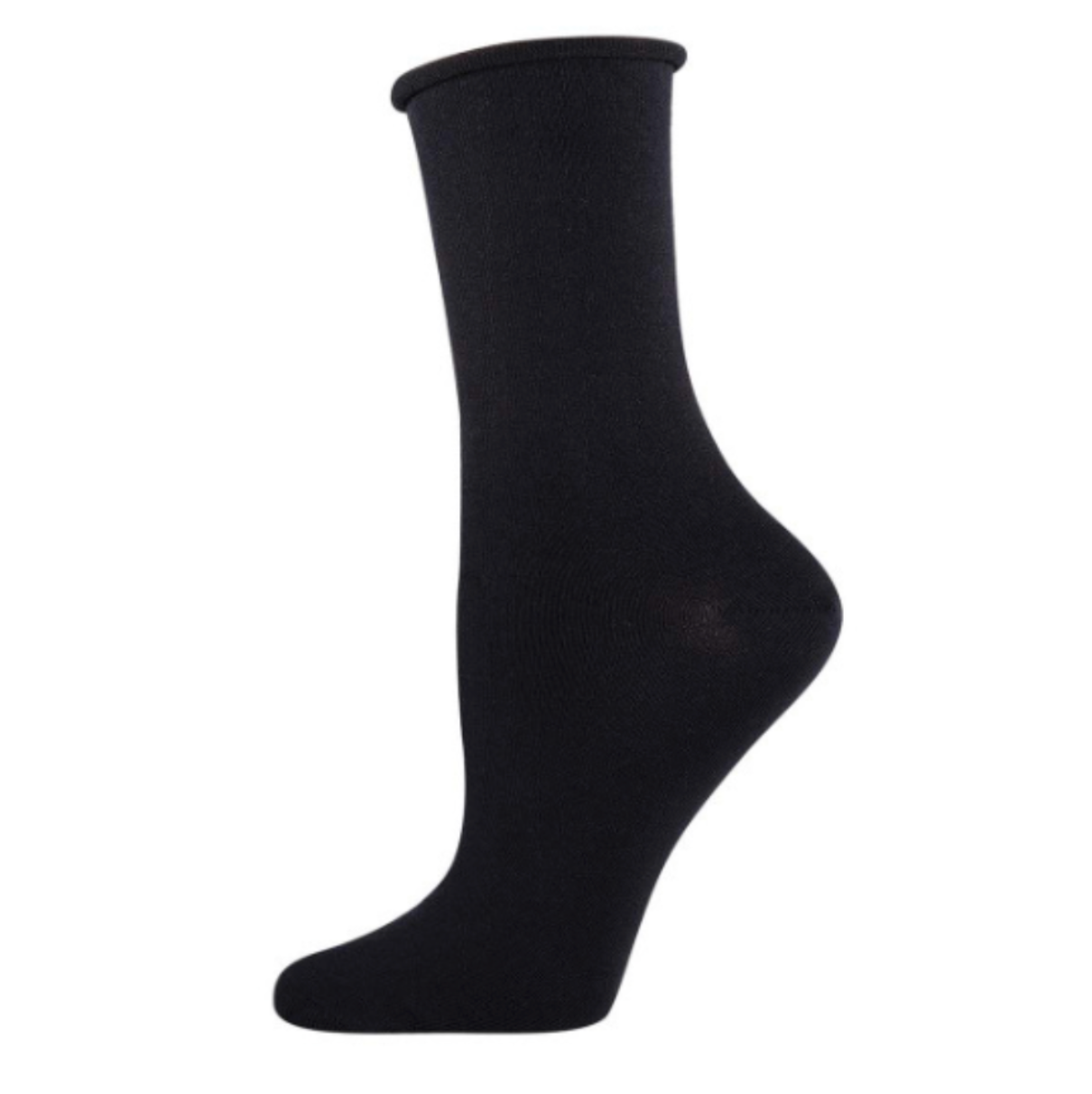 SockSmith Womens Bamboo Roll Top Socks Black