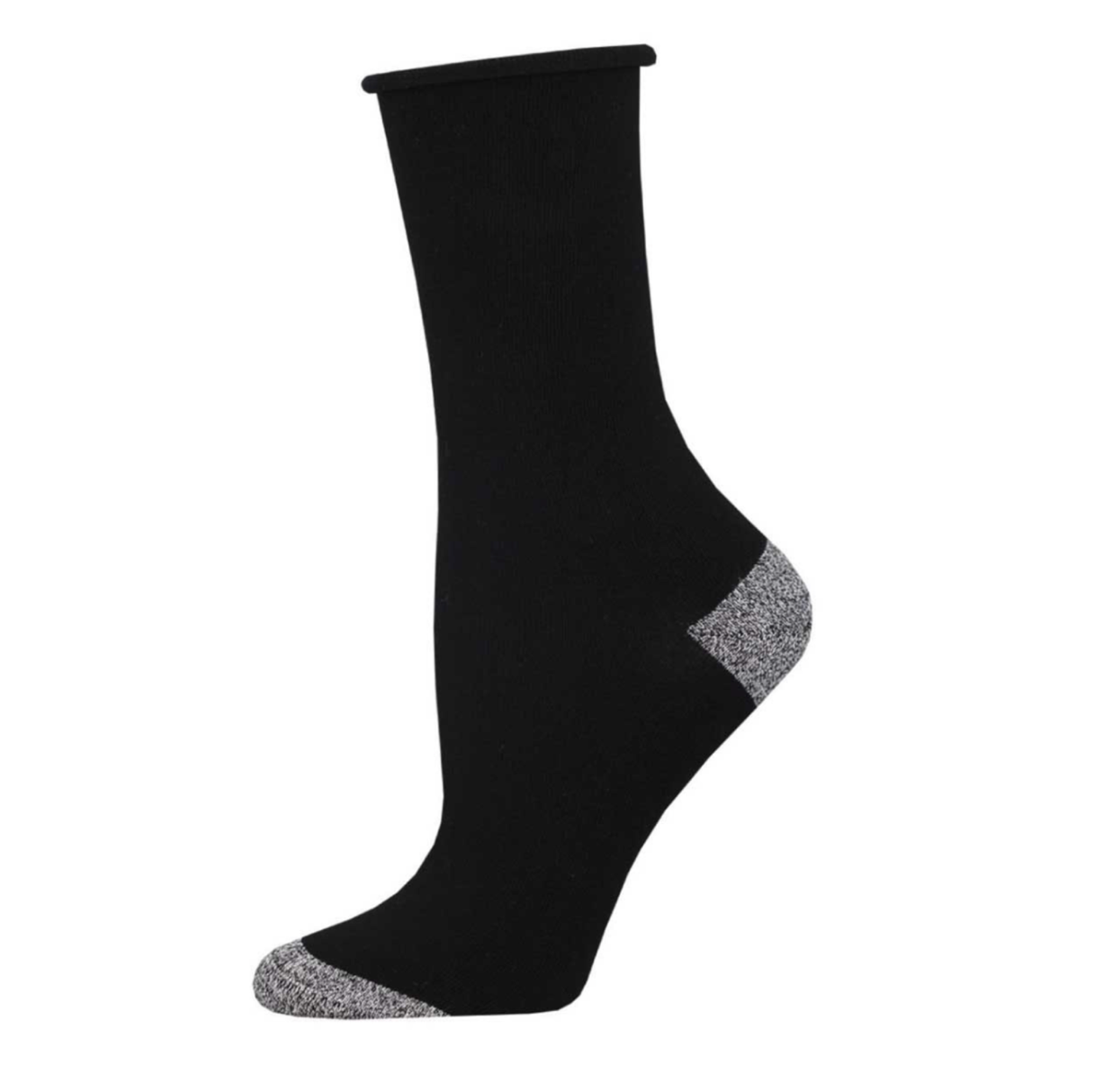 SockSmith Womens Contrast Heel and Toe Bamboo Roll Top Socks