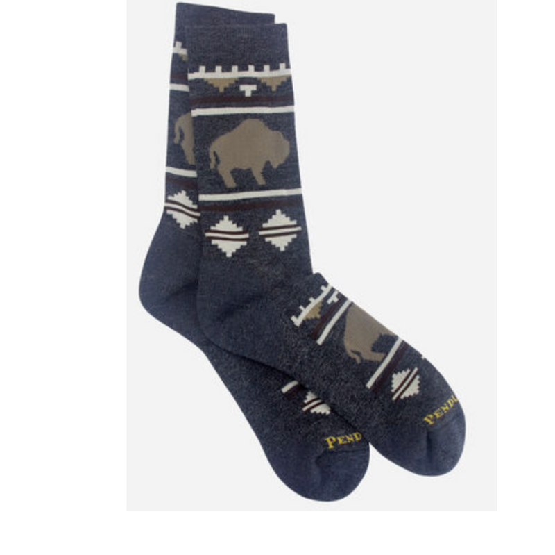 Pendleton Mens Roaming Buffalo/Bison Camp Socks