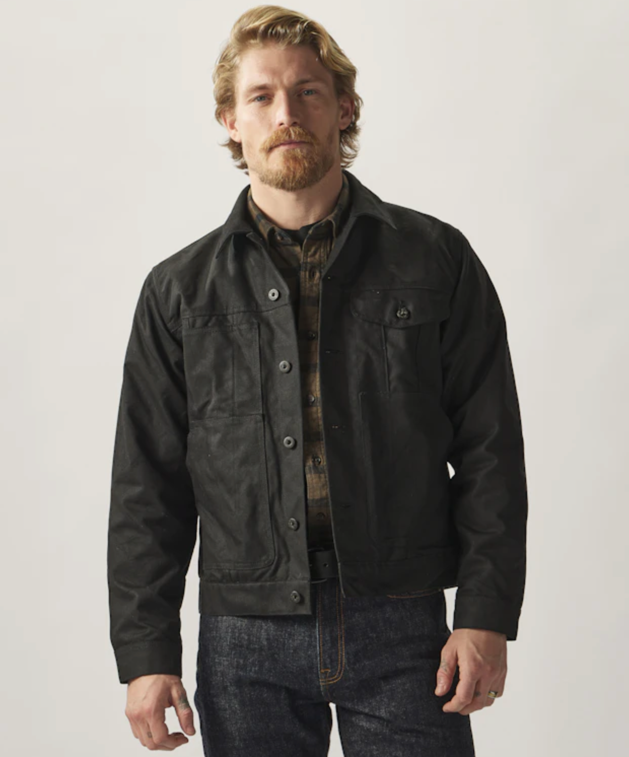 Filson Mens Short Lined Tin Cloth Cruiser Jacket