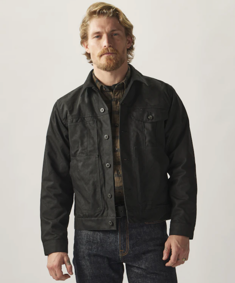 Filson Mens Short Lined Tin Cloth Cruiser Jacket