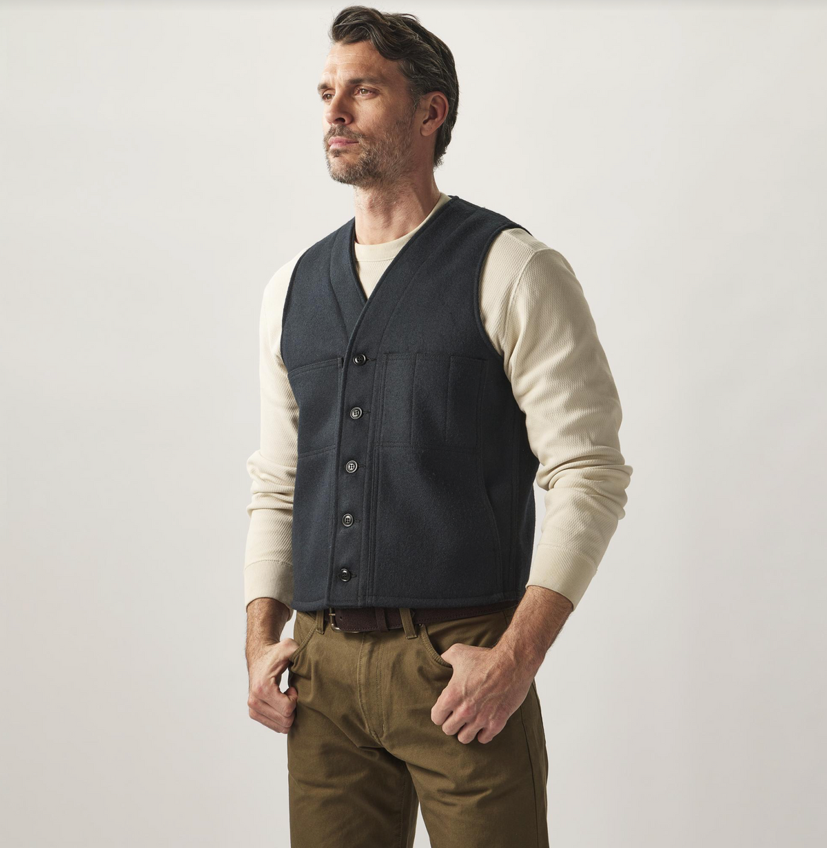 Filson Mens Mackinaw Wool Vest - Navy