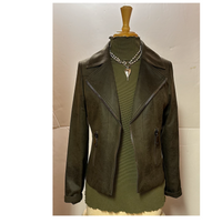 Charlie B Womens Faux Leather Perfecto Jacket - Spruce