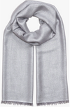 V. Fraas Womens Solid Metallic Evening Wrap/Scarf - Silver