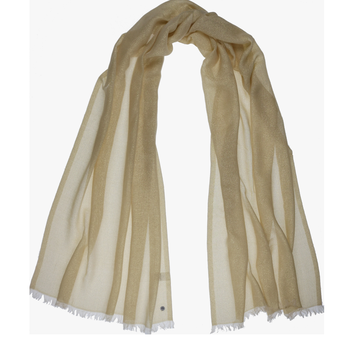 V. Fraas Womens Solid Metallic Evening Wrap/Scarf - Nude Gold