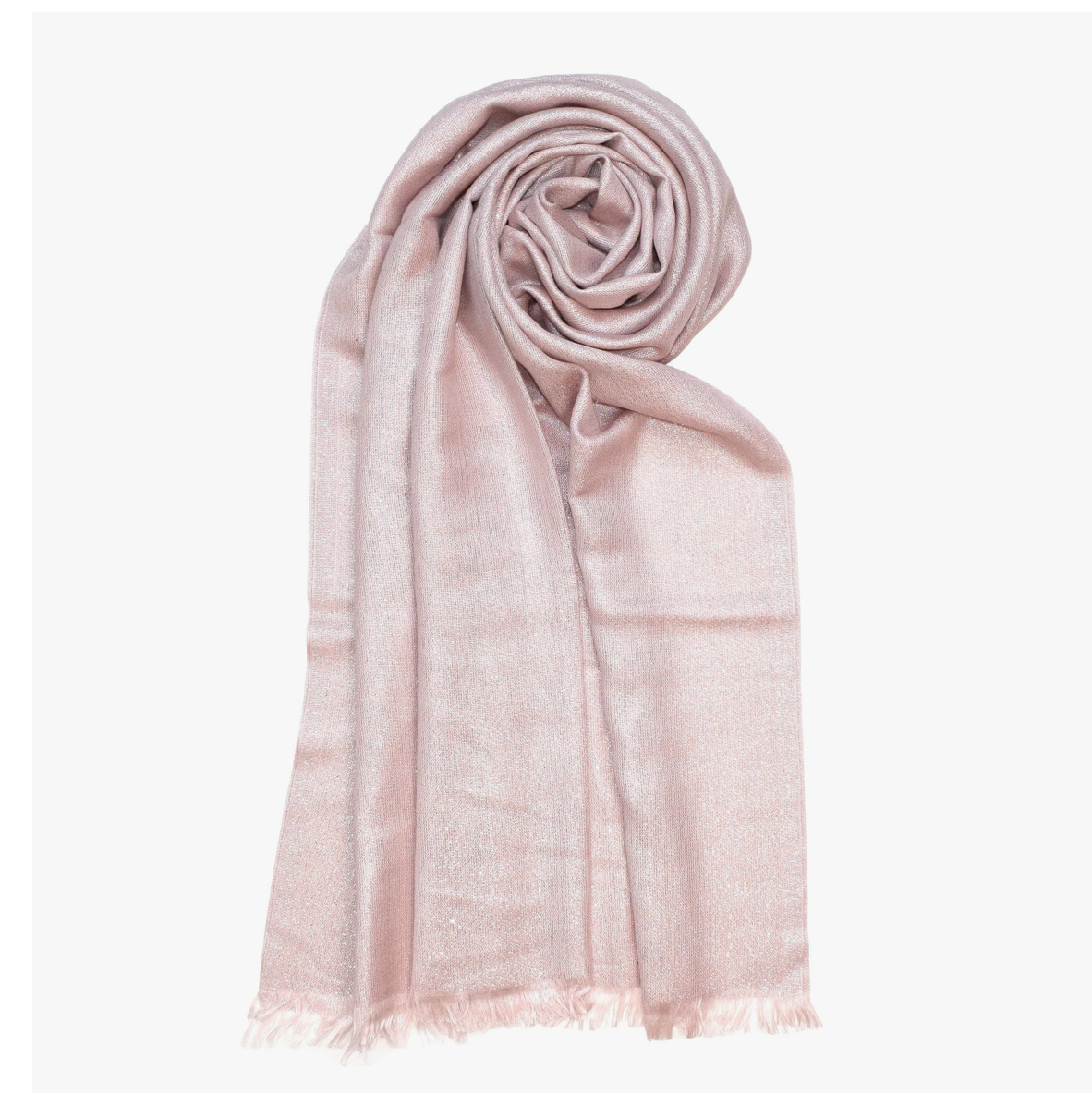 V. Fraas Womens Solid Metallic Evening Wrap/Scarf - Rose Gold