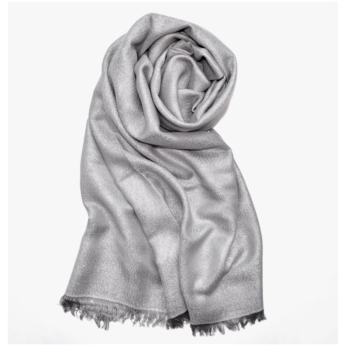 V. Fraas Womens Solid Metallic Evening Wrap/Scarf