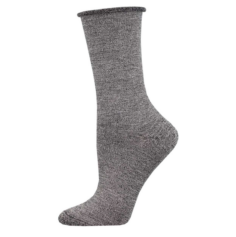 SockSmith Womens Bamboo Roll Top Socks Static Gray