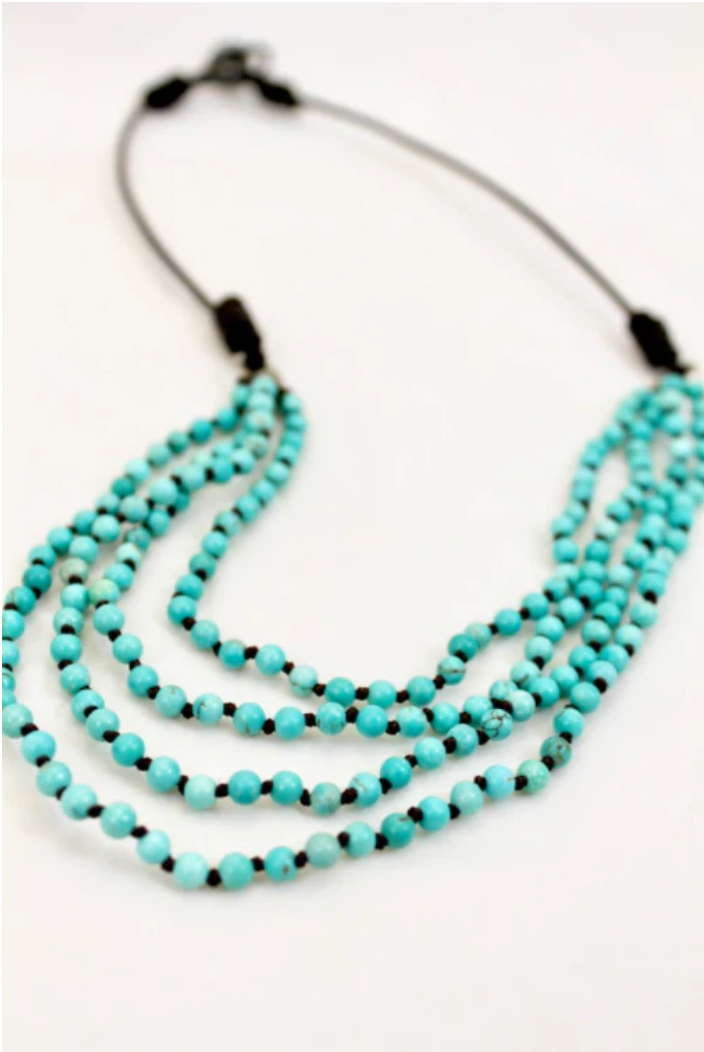 Lizou Faux Turquoise Necklace