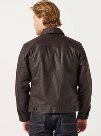 Filson Mens Short Lined Tin Cloth Cruiser Jacket - Dark Brown