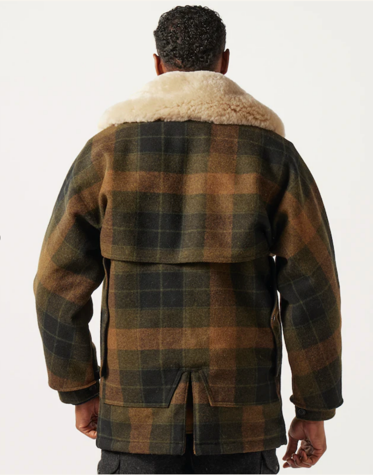 Filson Mens Lined Mackinaw Wool Packer Coat - Loden Heather Plaid