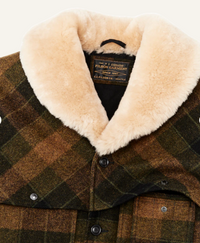 Filson Mens Lined Mackinaw Wool Packer Coat - Loden Heather Plaid