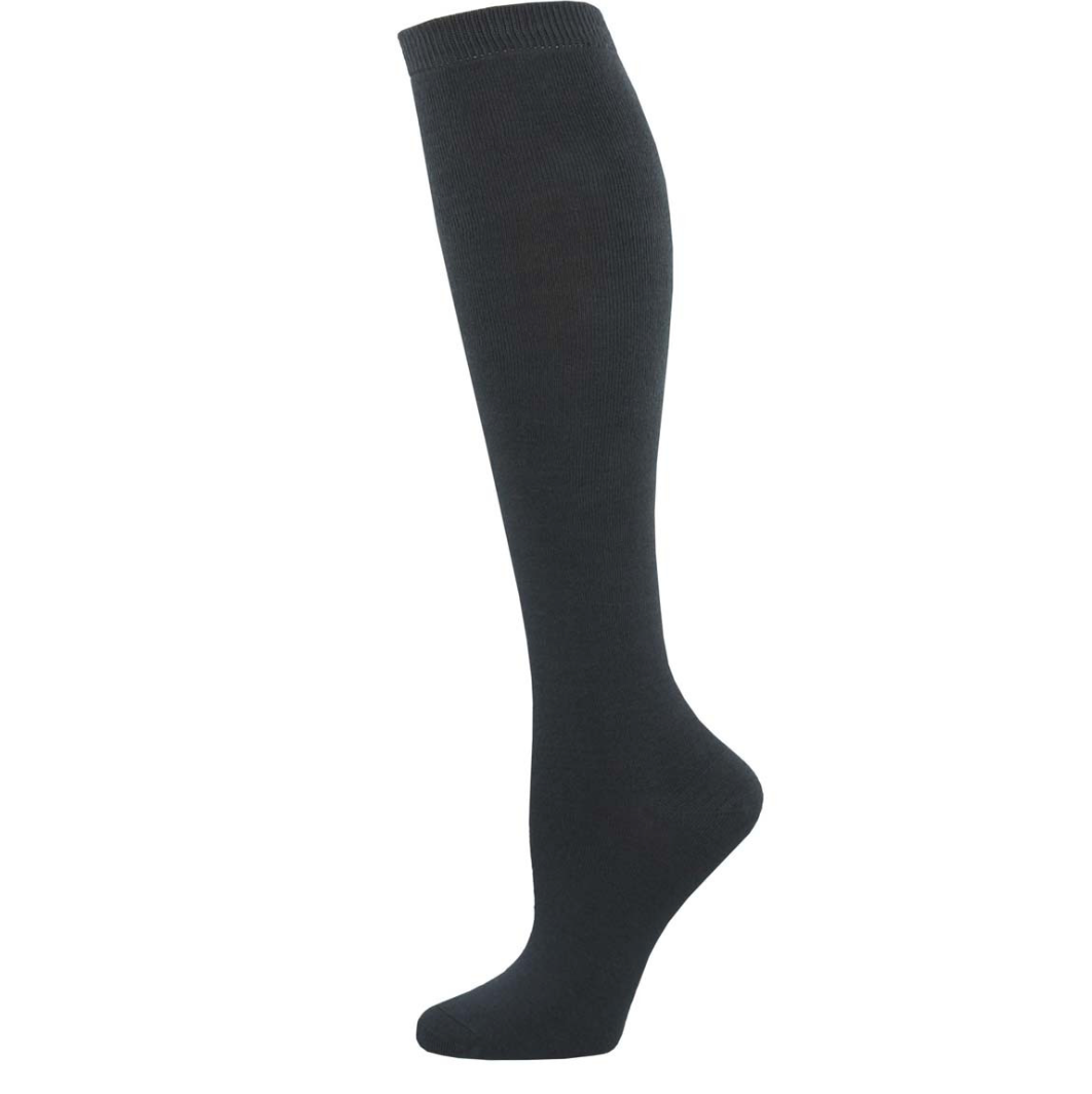 Socksmith Womens Bamboo Solid Charcoal Knee High Socks