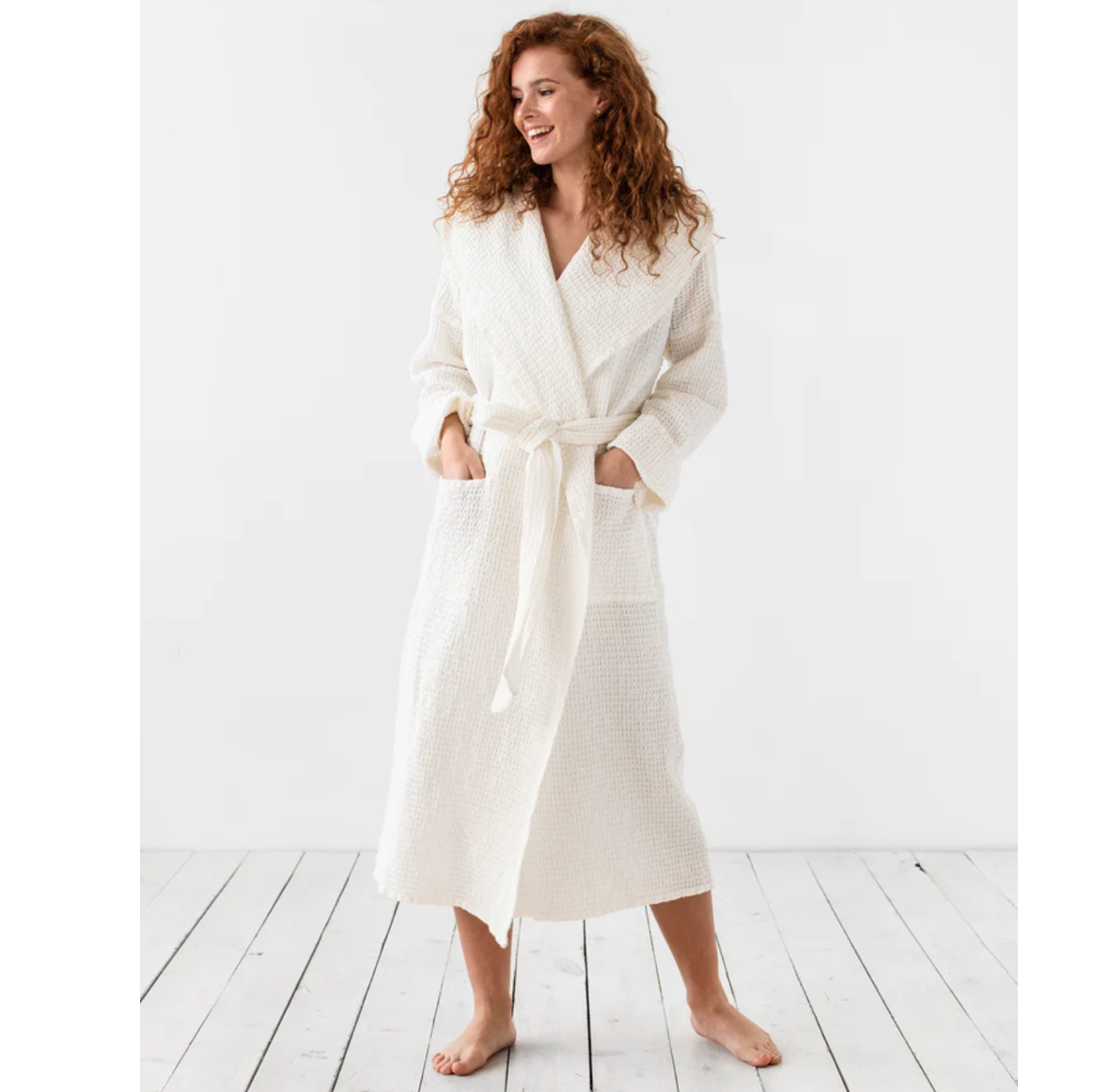 MagicLinen Womens Waffle Robe