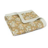 Milkbarn Bamboo Big Lovey Gold Floral Blanket