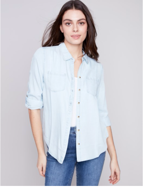 Charlie B Womens Tencel Button-Down Shirt