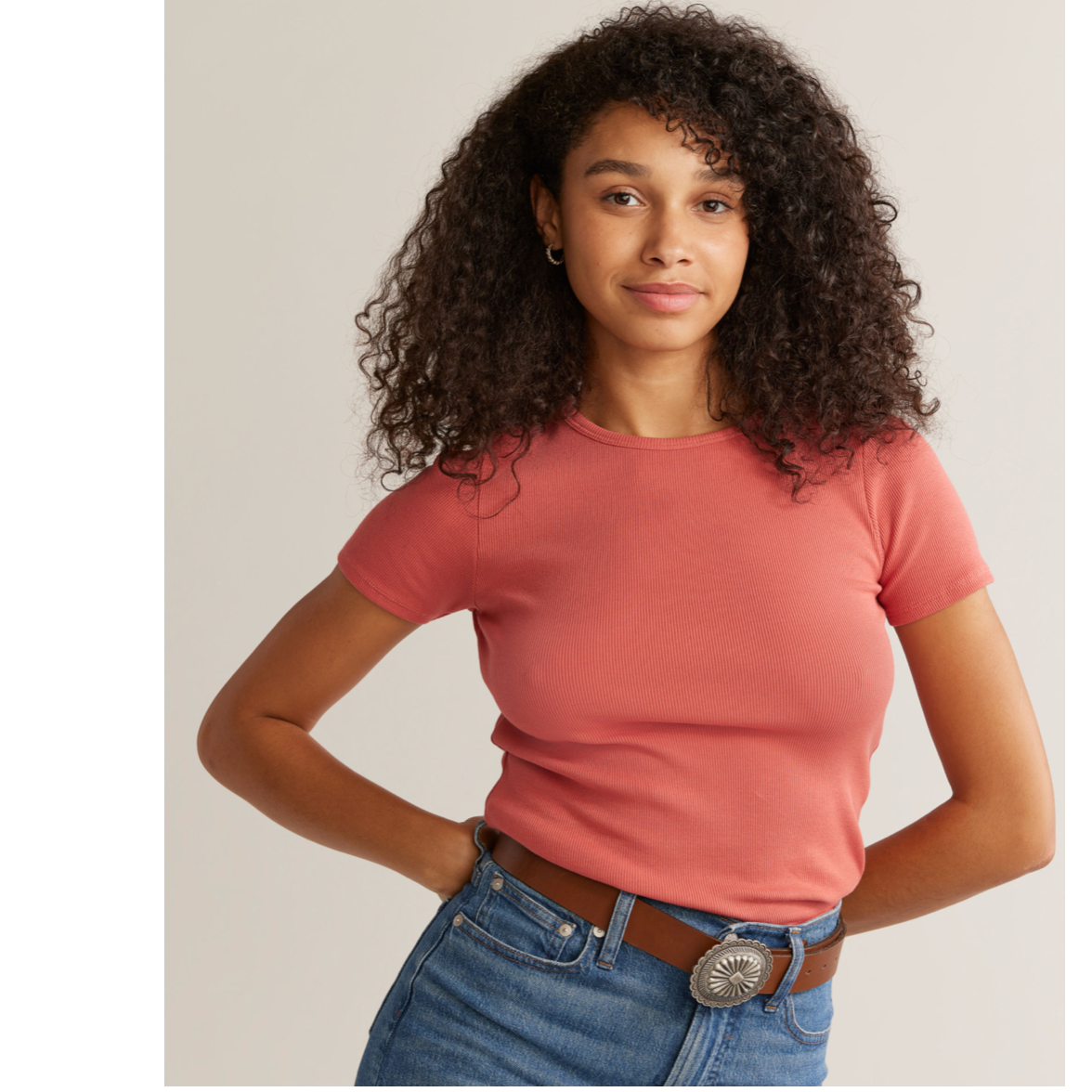 Pendleton Womens Rib Baby Tee in Heirloom Rose