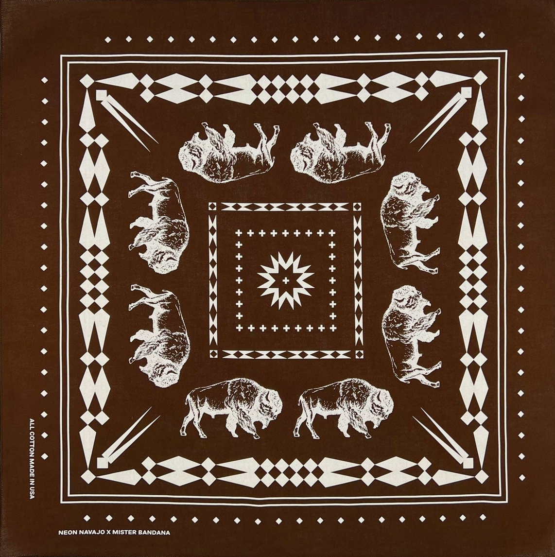 Great Plains Buffalo/Bison Cotton Bandana USA