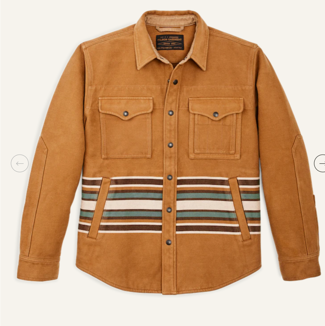 Filson Mens Beartooth Jac-Shirt - Golden Brown Multi Stripe – Bob's Outdoor