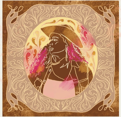 Tirzah Lane Art Cotton Scarf  - Cowgirl Portrait Western