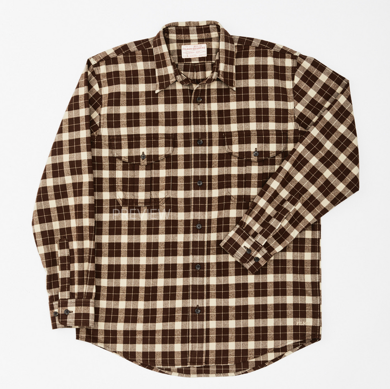 Filson Mens Alaskan Guide Shirt Brown/Cream Plaid