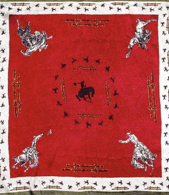 Wyoming Traders Burgundy Fences Limited Edition Silk Scarf