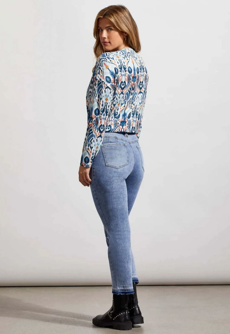 Tribal Womens Sophia Micro Flare Crop Jeans