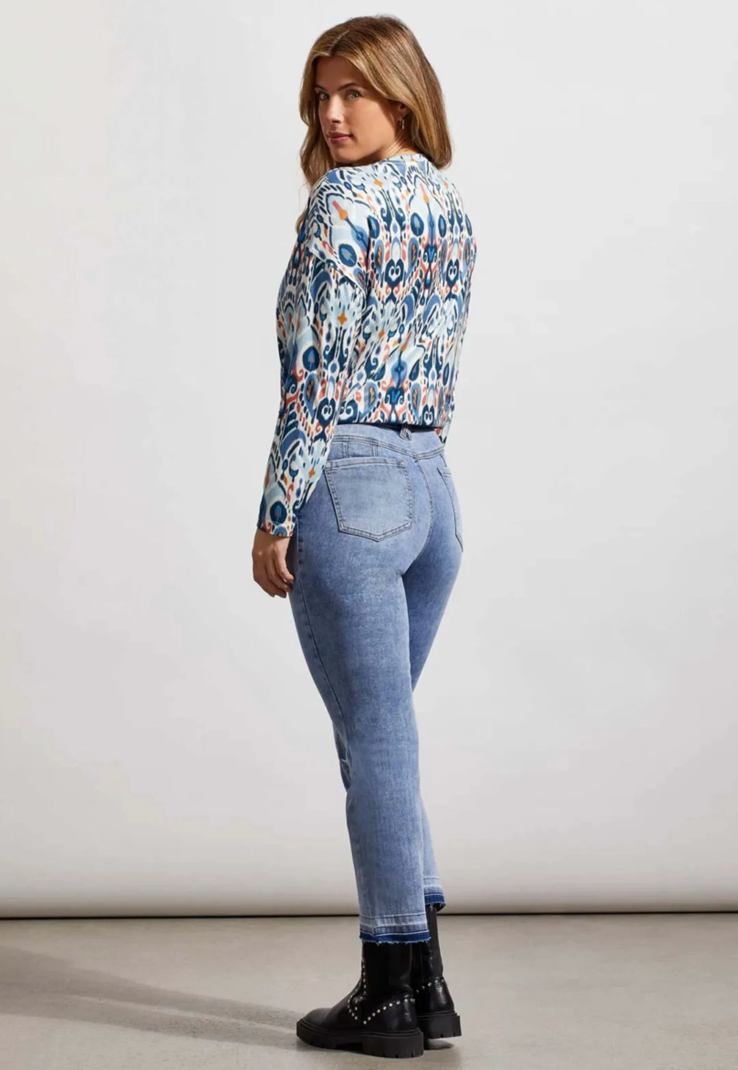 Tribal Womens Sophia Micro Flare Crop Jean