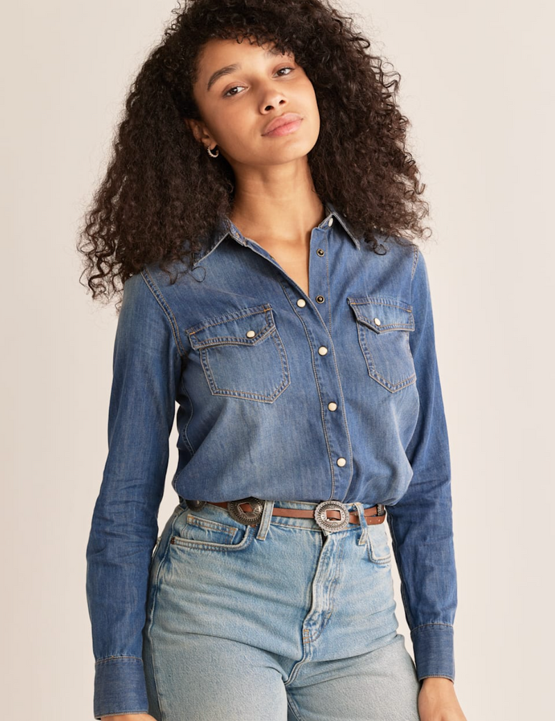 Pendleton Womens Denim Chambray Gambler Shirt