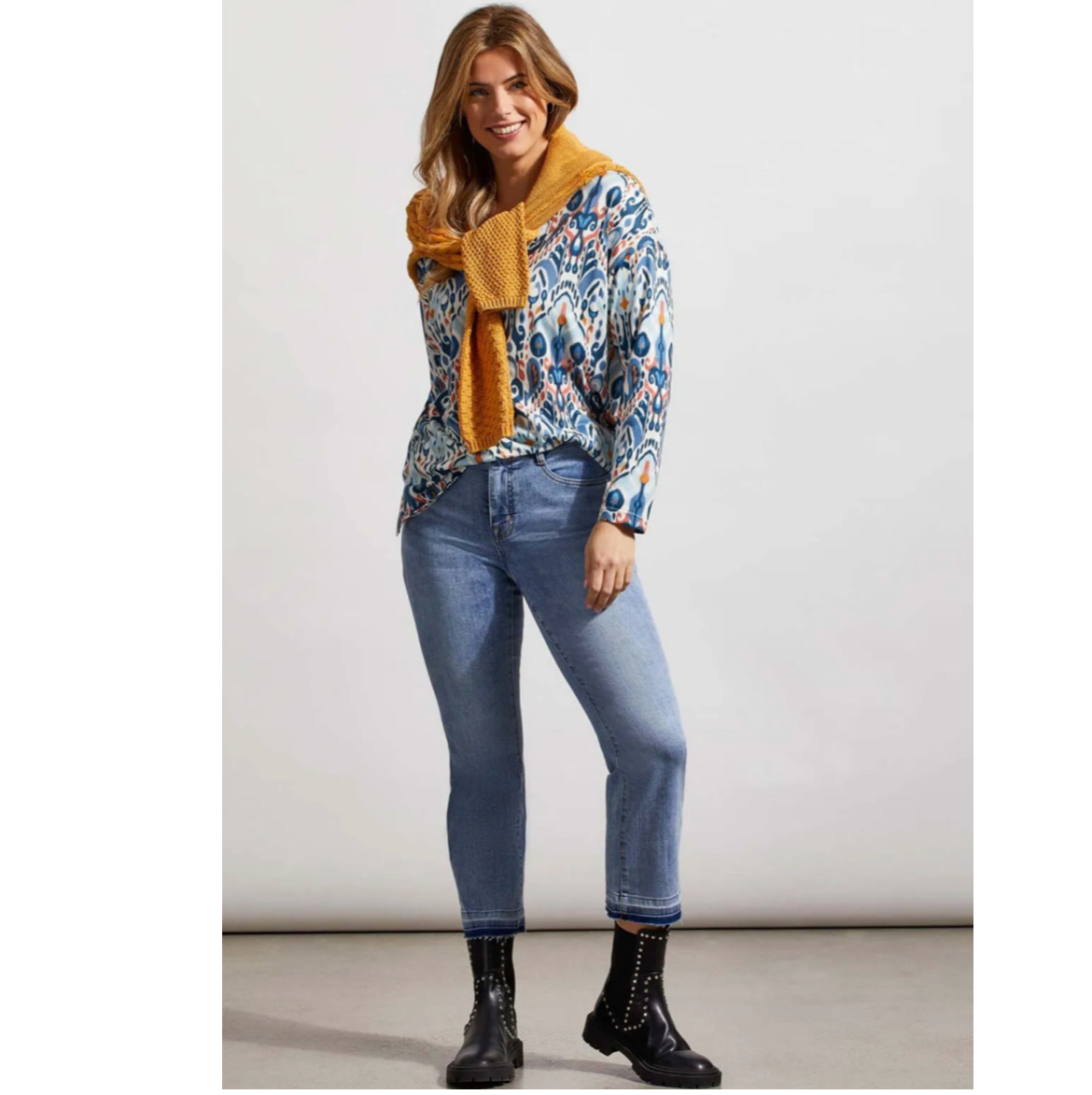 Tribal Womens Sophia Micro Flare Crop Jean