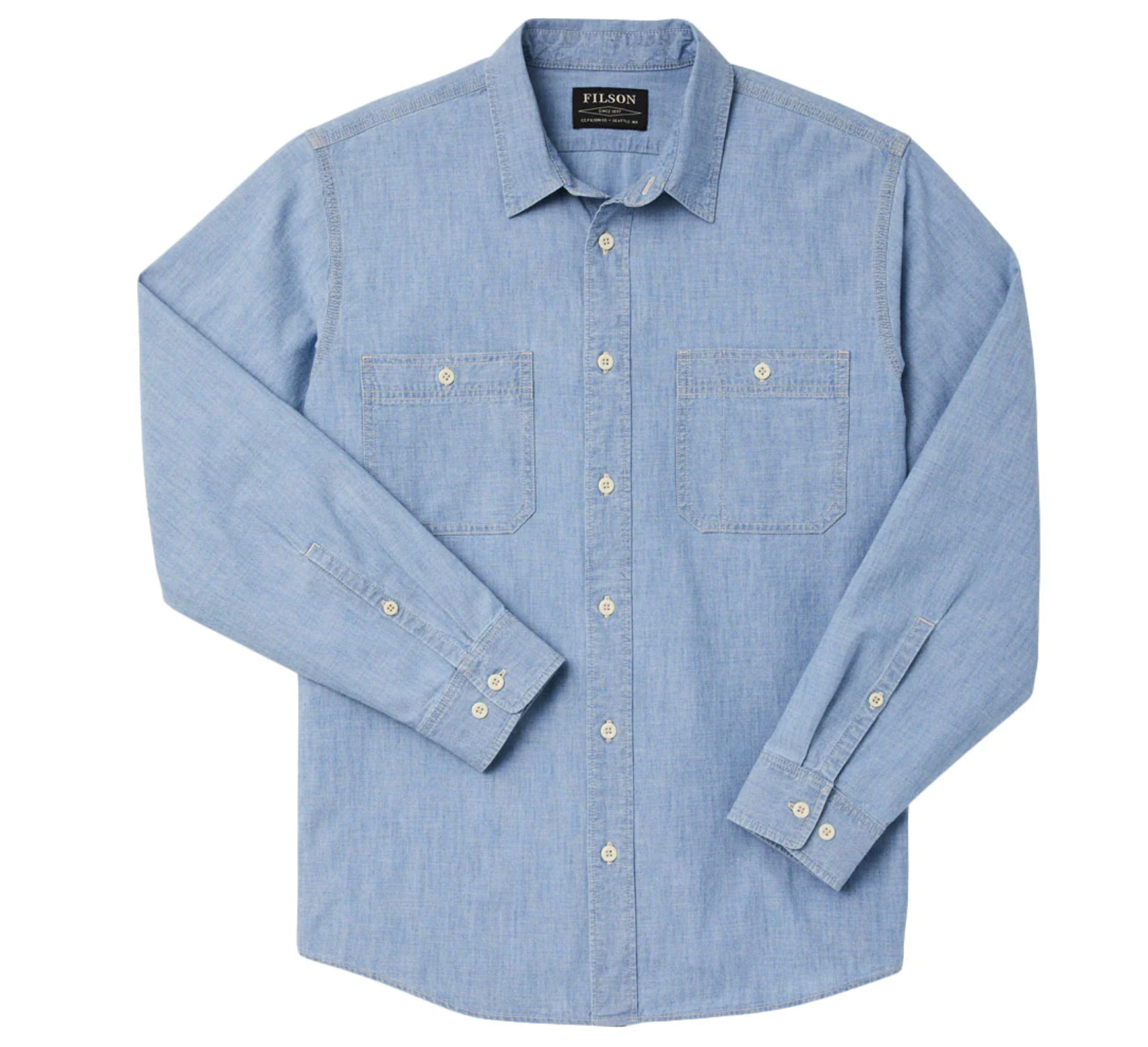 Filson Mens Light Indigo Chambray CPO Shirt