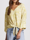 Tribal Womens Printed Crepe Kimono Blouse