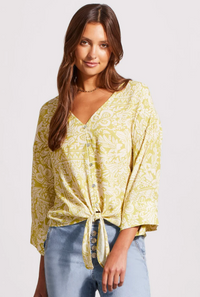 Tribal Womens Printed Crepe Kimono Blouse